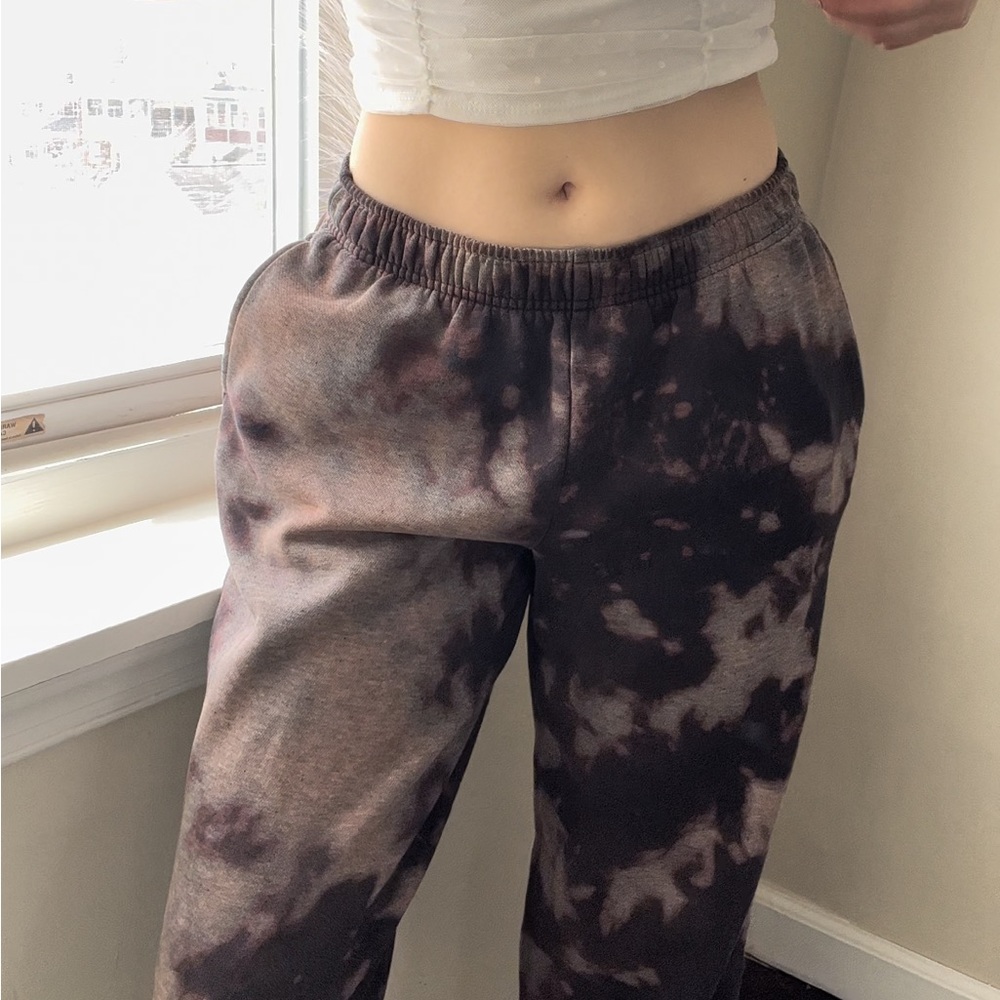CUSTOM handmade!! Karen Scott Sport bleach tie-dyed women’s sweatpants size: S